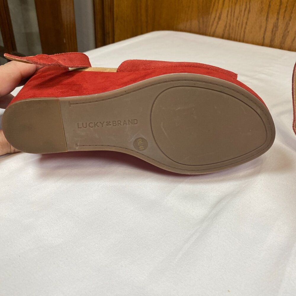 Lucky Brand Yemisa Wedge Sandals Women's 9 Red - Picture 6 of 10
